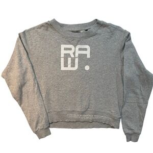 G-Star RAW Graphic Crew Sweat Heather Gray Sweatshirt Womens Size M (100)